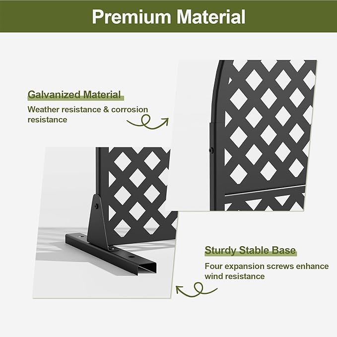 Casaphoria 72" H x 35" W Arched Metal Privacy Screen - Image 6