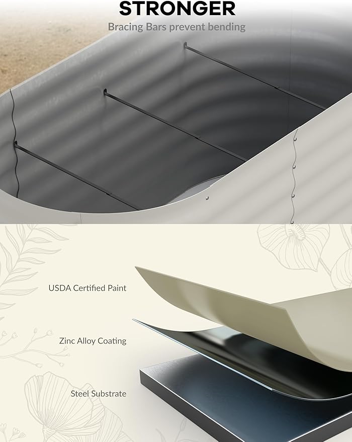 GarveeLife 6x3x2 ft Galvanized Raised Garden Bed - Image 2