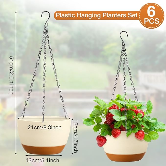 Mumufy 6 Pcs 8 Inch Hanging Planters - Image 2