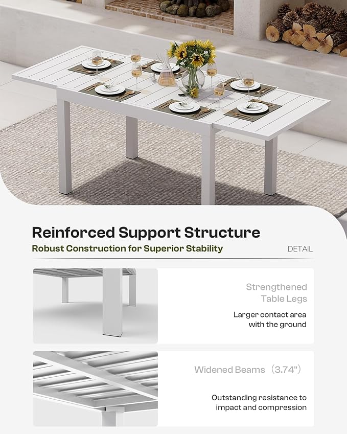 Outdoor Aluminum Patio Dining Table Set - Image 5