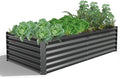 A ANLEOLIFE 6X3X1.5 ft Galvanized Raised Garden Beds Outdoor, Rectangular Metal by AAnleolife