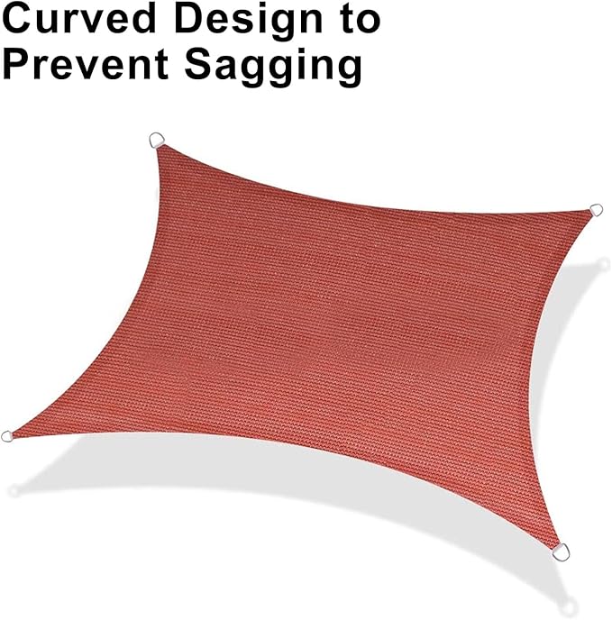 LOVE STORY Custom Size 7'x16' Terra Red Sun Shade Sail Rectangle UV Block - Image 6