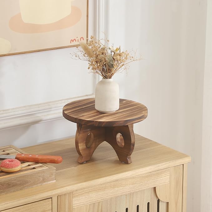 Plant Stand Indoor Wooden Plant Stool Round Stand Risers - Image 7