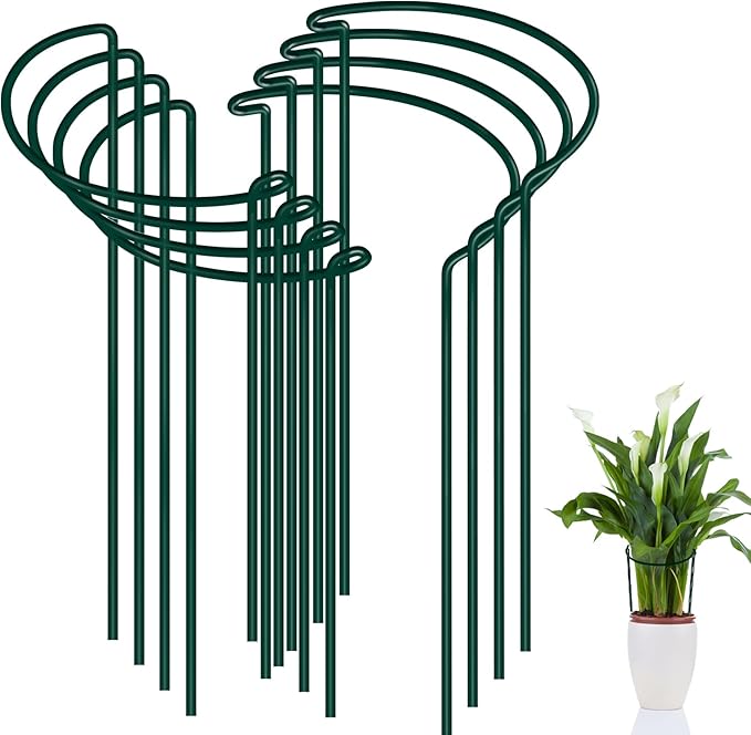 FEED GARDEN 8 Pack Plant Support Stakes, Peony Cages and Supports, Metal Garden by FEEDGARDEN