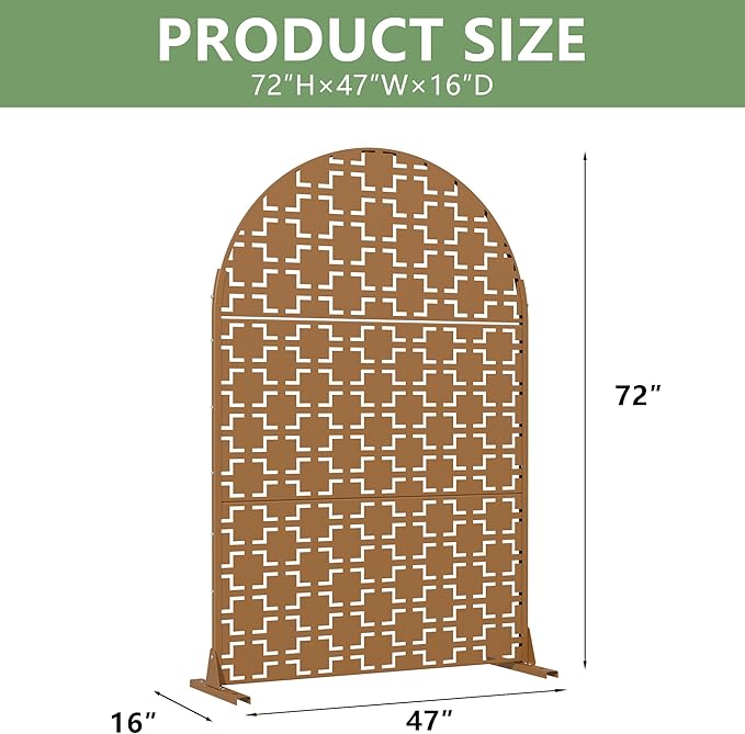 Casaphoria 72" H x 47" W Arched Metal Privacy Screen - Image 4