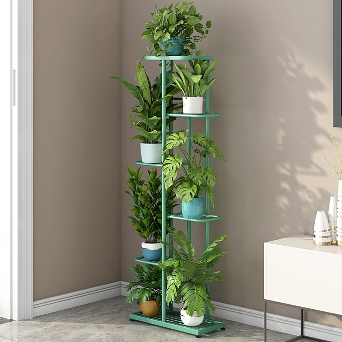 LINZINAR Plant Stand Metal 6 Tier 7 Potted Multiple Flower Pot Holder Shelf - Image 3