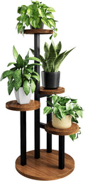Bamworld Plant Tables Indoor Corner Plant Stand Tall Metal Wood Plant Shelf by Bamworld