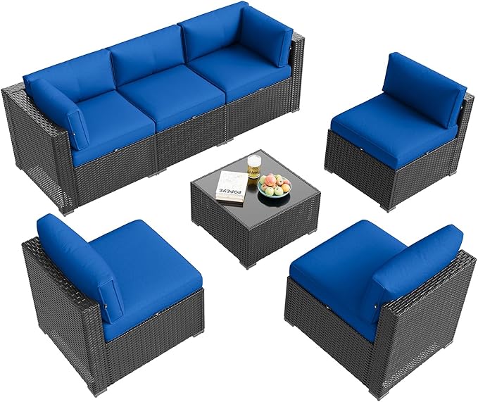 Aoxun Patio Furniture Set, 7 Piece Outdoor Sectional Sofas - Image 9