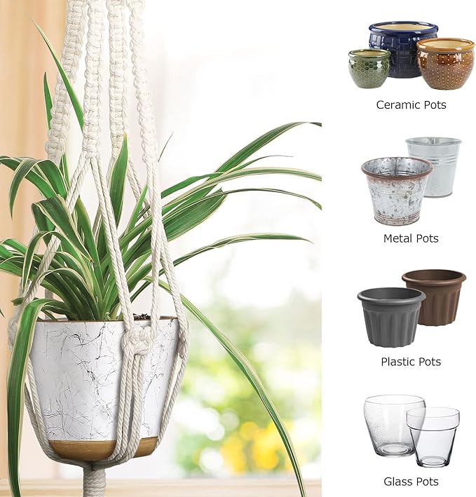 MIPON 3 Pack Macrame Plant Hanger Indoor Hanging Planter Holder - Image 3