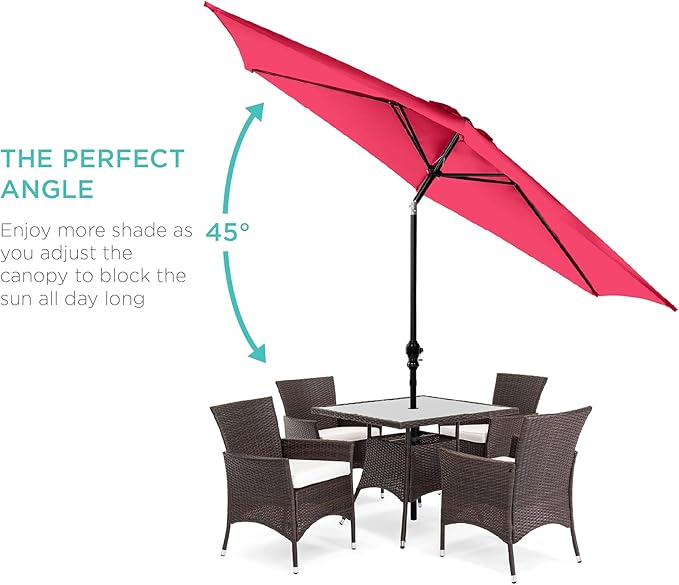 Best Choice Products 10ft Outdoor Table Compatible Steel Polyester Market Patio - Image 2