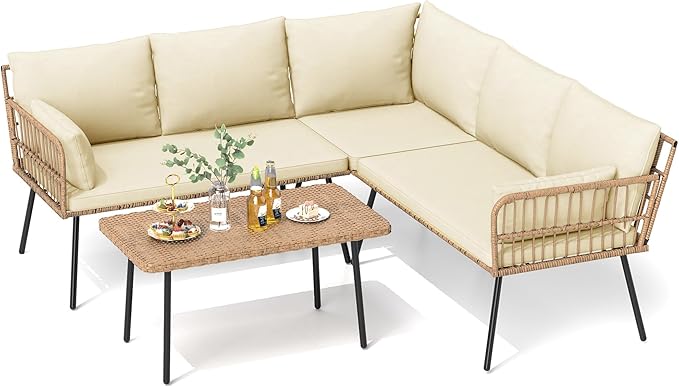 DWVO Patio Furniture Set, 4 Pieces Outdoor Patio Conversation Set, All-Weather - Image 7
