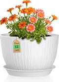 12 Inch Large Plant Pots for Indoor or Outdoor Plants, Wide Water Ripples by WSMKSZ