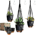 3 Pack Self Watering Hanging Planters Macrame Plant Hangers by Bouqlife
