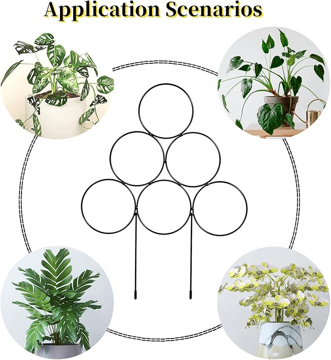 Garden Plant Trellis for Indoor Plants, Stackable Metal Trellis Supports for - Image 3