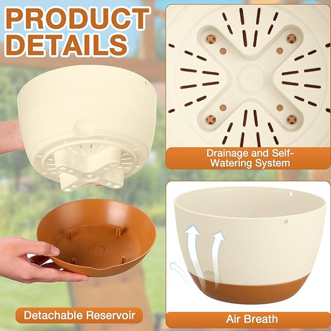Mumufy 6 Pcs 8 Inch Hanging Planters - Image 3