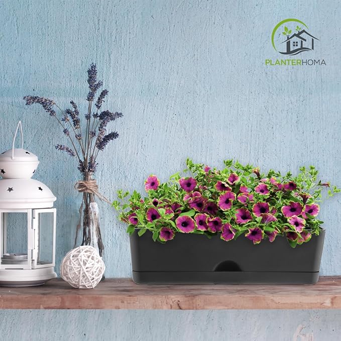 5 Pack Window Boxes Planters 16 Inches Rectangular Planter Herb Planter Boxes - Image 5
