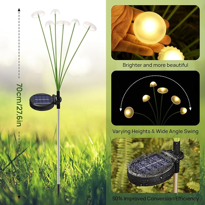 Solar Garden Lights, Waterproof Firefly Outdoor Decor - Image 2