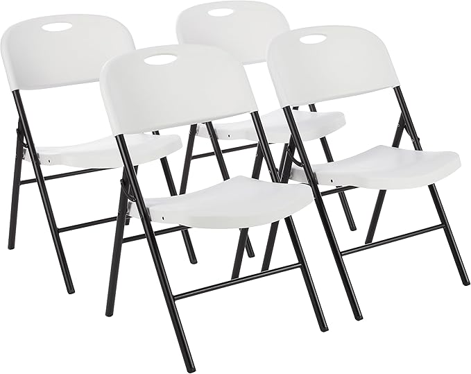 Amazon Basics Foldable Portable Comfortable Sturdy Folding Plastic Chair by AmazonBasics