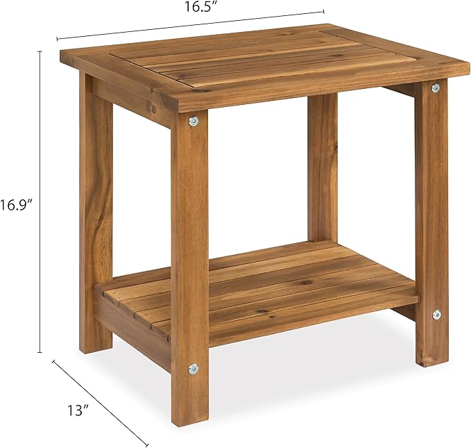 Double Adirondack Side Table, Weather-Resistant Rectangular End Table - Image 3
