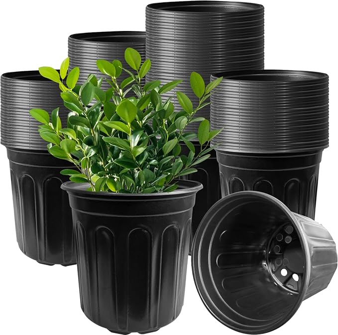 60 Pack 1 Gallon Flexible Plant Nursery Pots, Flower Plant Container, Seedling by Whkvnng