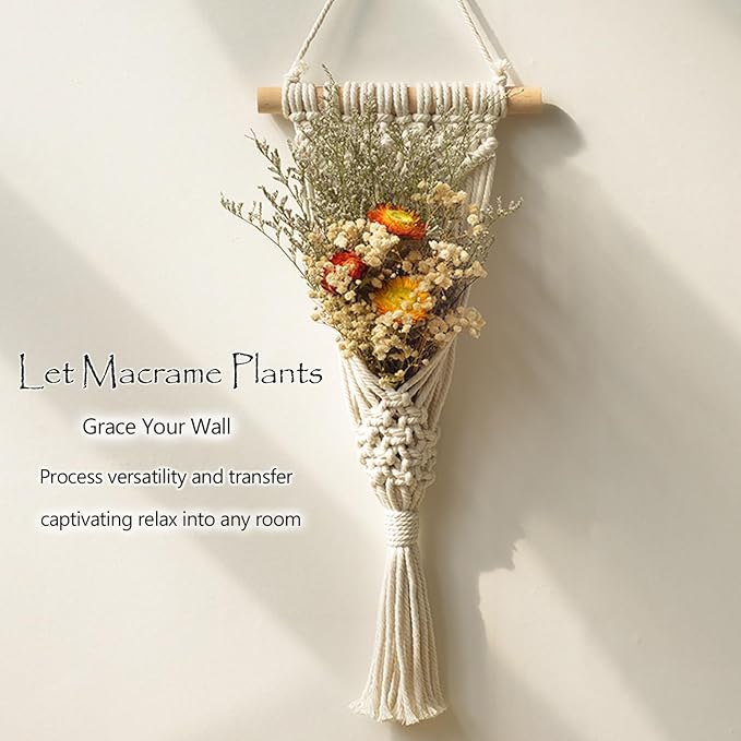 Melphoe 4 Pack Air Plants Holders Stand Air Fern Macrame Plant Hanger Indoor - Image 4