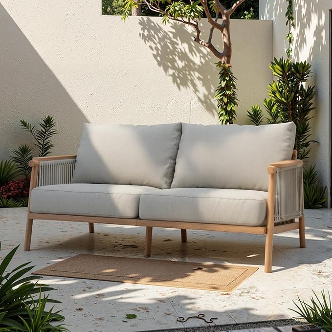 Acanva Modern All-Weather Aluminum Outdoor Patio Sofa by acanva