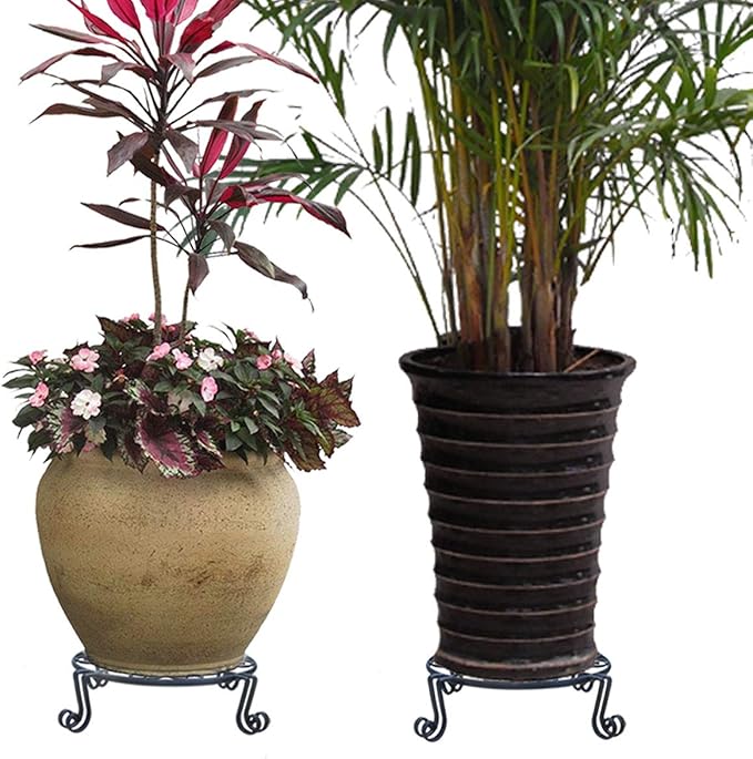 Black Plant Stand for Flower Pot Heavy Duty Potted Holder Indoor Outdoor Metal - Image 7