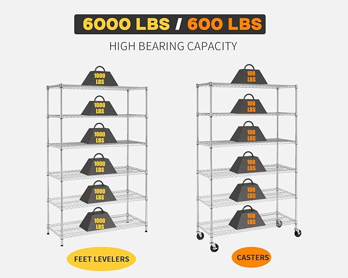 BestOffice | 6-Tier Wire Storage Shelves - Image 4