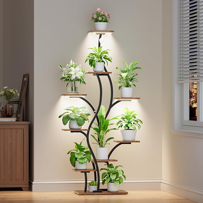 Plant Stand Indoor with Grow Lights by BACEKOLL