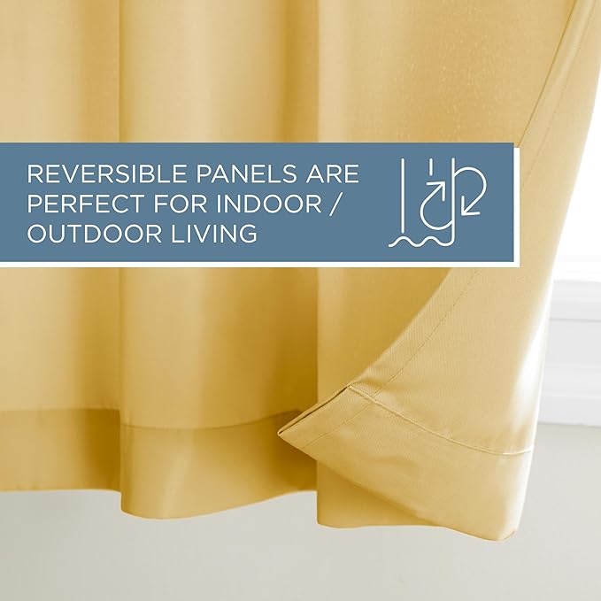 TOWN & COUNTRY BASICS Cabana Solid Heavyweight Indoor Outdoor Curtains - Image 3