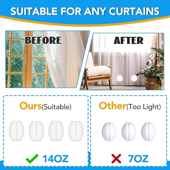 8 Pcs Shower Curtain Weights, Silicone Wrapped Heavy Duty Shower Curtain Magnets - Image 5