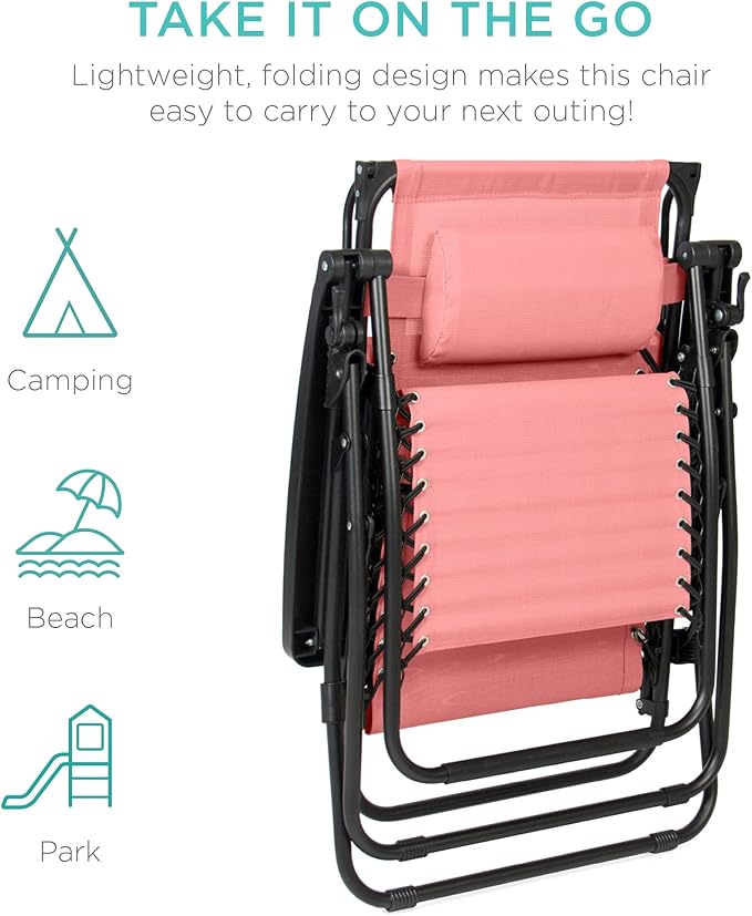 Best Choice Products Folding Zero Gravity Outdoor Recliner Patio Lounge Chair - Image 8