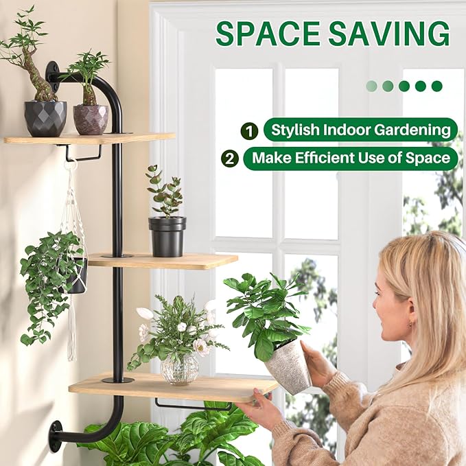 DELLAN Window Plant Shelves, Rotating Plant Shelf - Image 4
