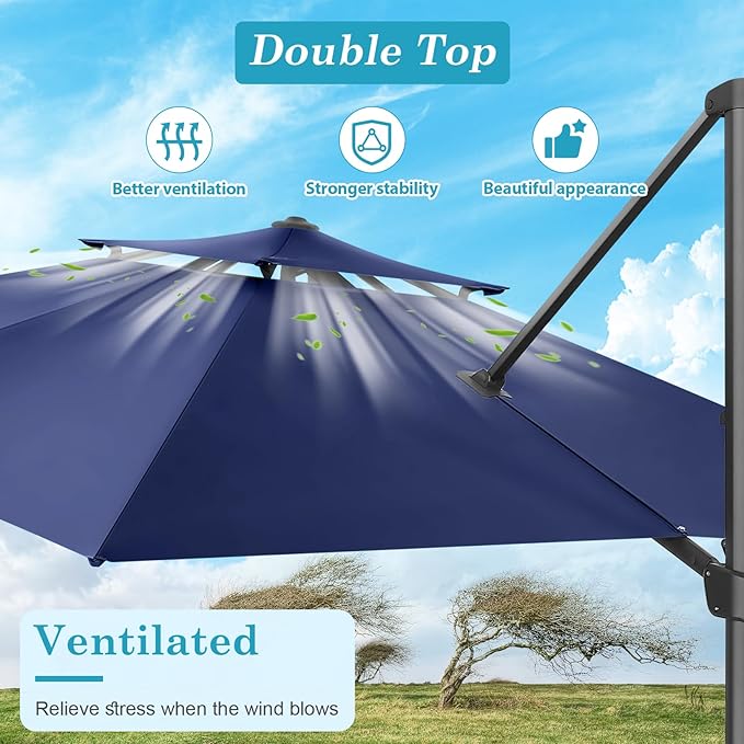 HOTEEL10x10ft Patio Umbrella Cantilever Umbrellas - Image 3