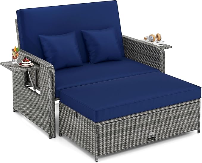 Tangkula Patio Rattan Daybed by TANGKULA