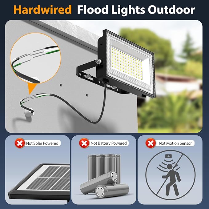Onforu 80W LED Flood Lights Outdoor, 8000LM Super Bright Security Light - Image 2