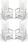 KINGYES HDPE Patio Rocking Chair Set of 4, Outdoor Rocking Chairs Porch Rocker by KINGYES