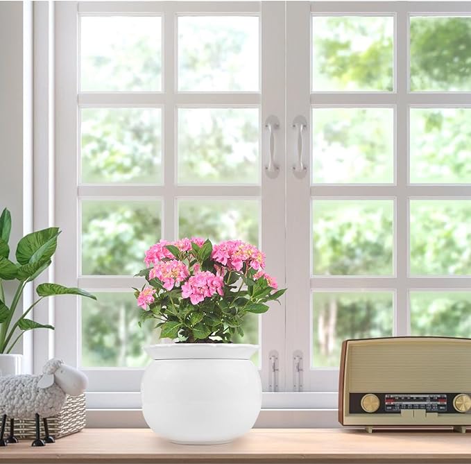 BUYMAX African Violet Pots, 6 inch Ceramic Easy Self Watering Plant Pot - Image 5