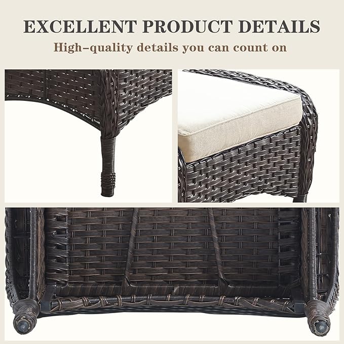 Belord Outdoor Ottomans for Patio Foot Rest - Image 6