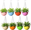8 Pack 8 Inch Plastic Self Watering Hanging Planters, Colorful Hanging Basket by Srmayyi