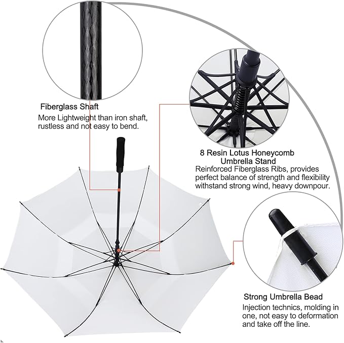 G4Free 47/54/62/68/72 Inch Automatic Open Golf Umbrella Oversize Extra Large - Image 5