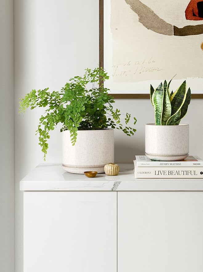 LE TAUCI Ceramic Plant Pots, 4.3+5.3+6.8 inch, Planters - Image 7
