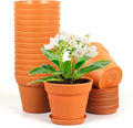 6 inch Plastic Nursery Pots, 16 Pack Plant Pots by Meowell