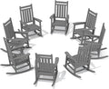 SERWALL HDPE Outdoor Rocking Chair Set of 8, Patio Rocking Chairs by SERWALL