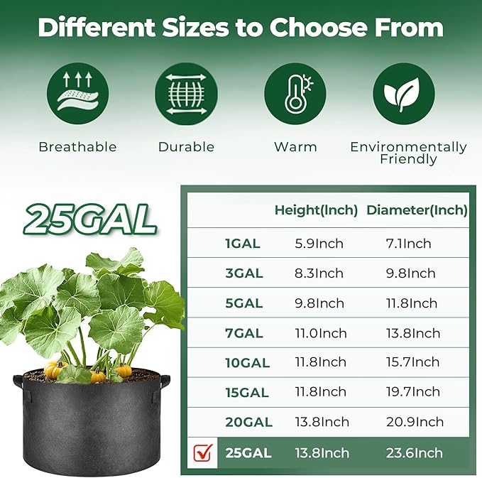 T4U 25 Gallon Grow Bags, Upgrade Grow Bags - Image 2