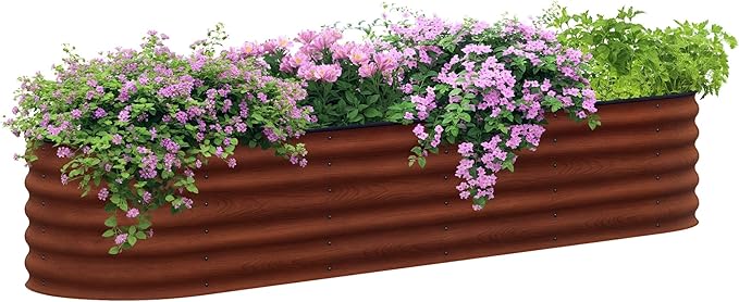 Outsunny 8' x 2' x 1.4' Galvanized Raised Garden Bed Kit, Outdoor Metal by Outsunny