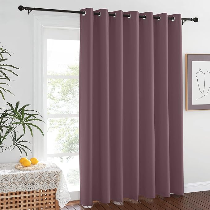 NICETOWN Blackout Dry Rose Sliding Door Curtains 84 inches Long by NICETOWN
