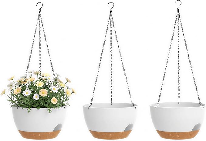 Hanging Planters 3-Pack, 8 Inch Self-Watering Hanging Pots by Unknown