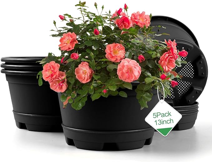Outdoor Flower Pots 5 Packs 13 inch pots by KPUVX