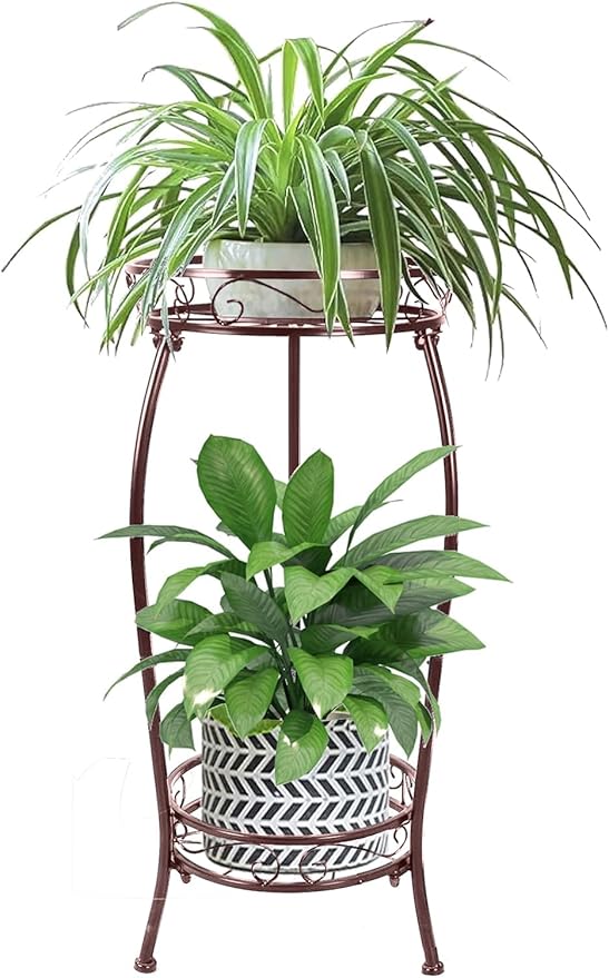 MOCORY Plant Stand Indoor Outdoor 2 Tier 27" Tall Metal Potted Holder Rack by MOCORY